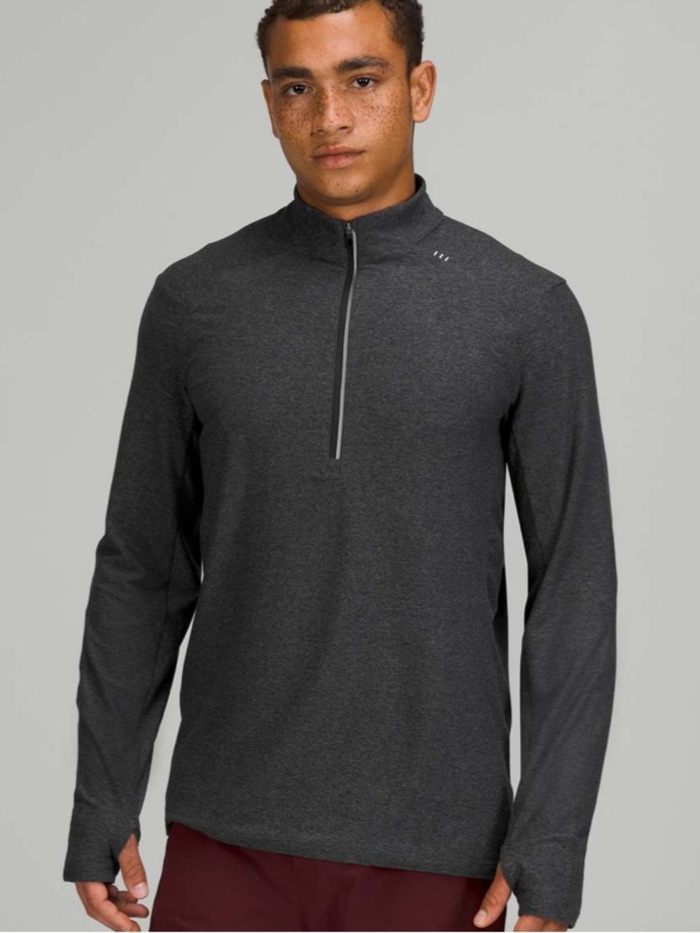 Lululemon Surge Warm Half-Zip Long Sleeve
Heathered Graphite Grey / Black